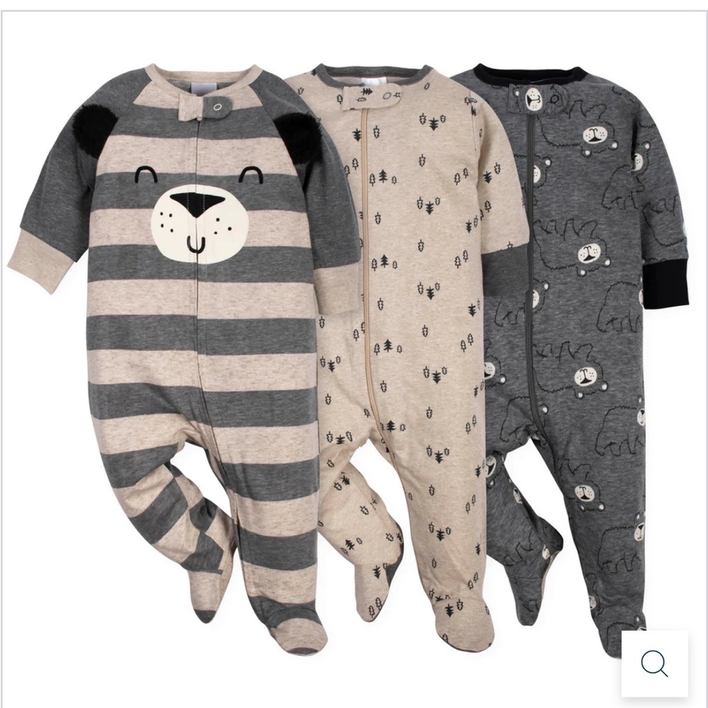 Gerber Baby Boys Bear Sleep 'N Plays Pajamas Set Size 6M